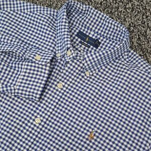 Polo Ralph Lauren Button Down Long Sleeve Size 2XL XXL Gingham Classic Fit